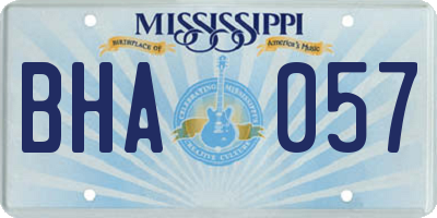 MS license plate BHA057