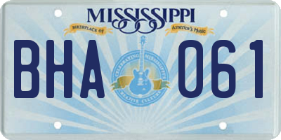 MS license plate BHA061