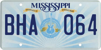 MS license plate BHA064