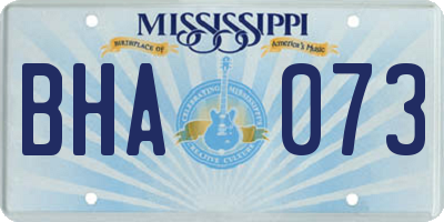 MS license plate BHA073