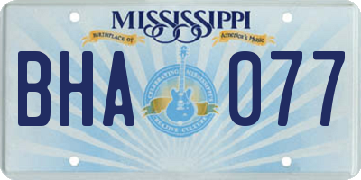 MS license plate BHA077