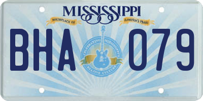 MS license plate BHA079