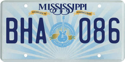 MS license plate BHA086