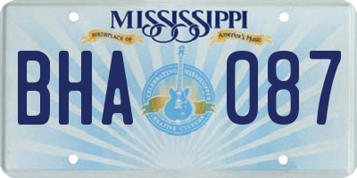 MS license plate BHA087