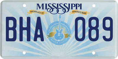 MS license plate BHA089