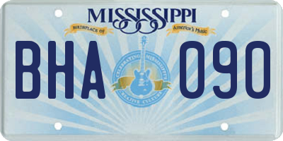 MS license plate BHA090