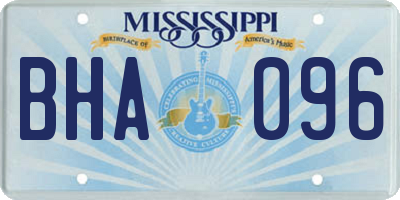 MS license plate BHA096