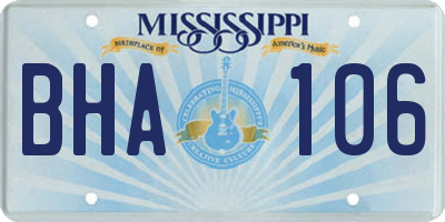 MS license plate BHA106