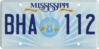 MS license plate BHA112