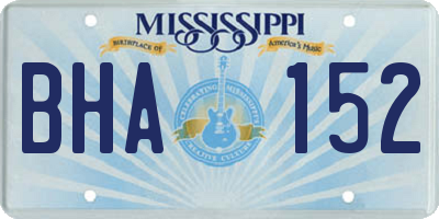 MS license plate BHA152