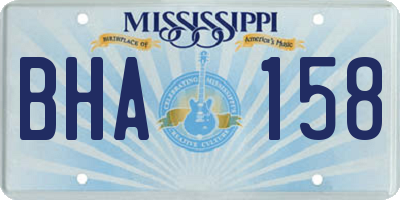 MS license plate BHA158