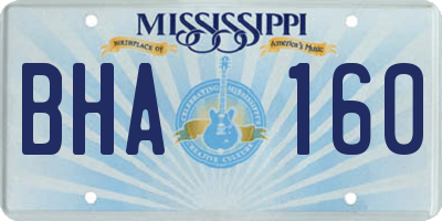 MS license plate BHA160