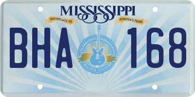 MS license plate BHA168