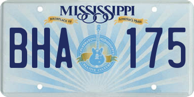 MS license plate BHA175