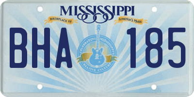 MS license plate BHA185
