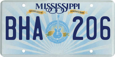 MS license plate BHA206