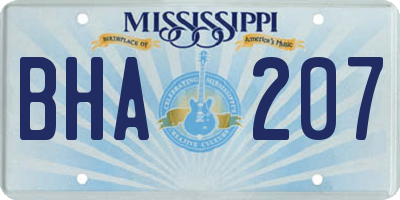 MS license plate BHA207
