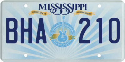 MS license plate BHA210