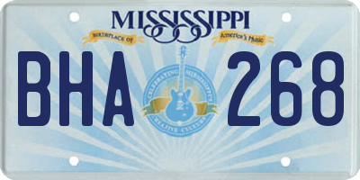 MS license plate BHA268