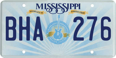 MS license plate BHA276