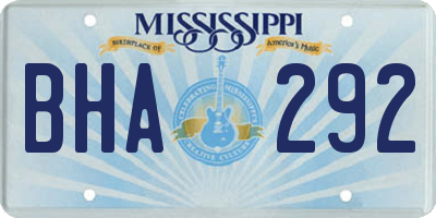 MS license plate BHA292