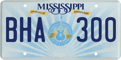 MS license plate BHA300