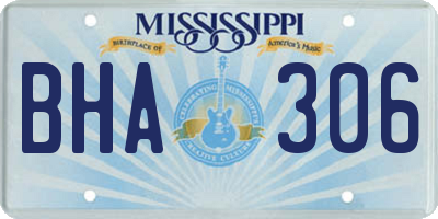 MS license plate BHA306