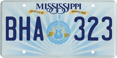 MS license plate BHA323