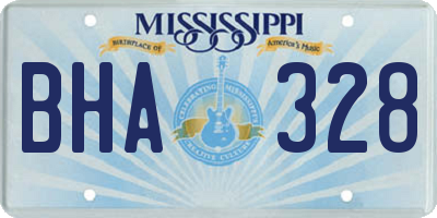 MS license plate BHA328
