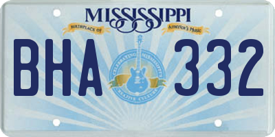 MS license plate BHA332