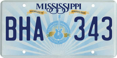 MS license plate BHA343