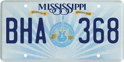 MS license plate BHA368