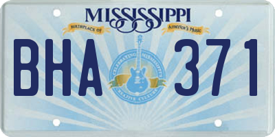 MS license plate BHA371