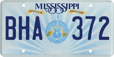 MS license plate BHA372