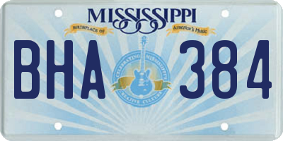 MS license plate BHA384