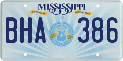 MS license plate BHA386