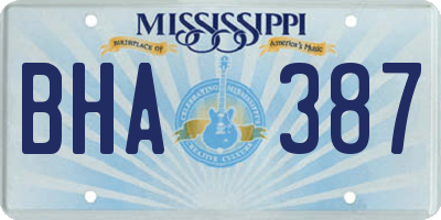 MS license plate BHA387