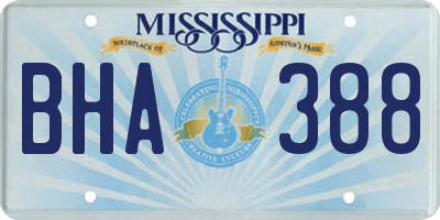 MS license plate BHA388