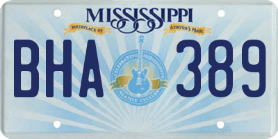 MS license plate BHA389