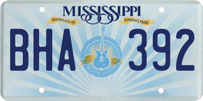 MS license plate BHA392