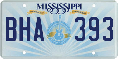 MS license plate BHA393