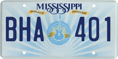MS license plate BHA401