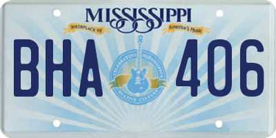MS license plate BHA406