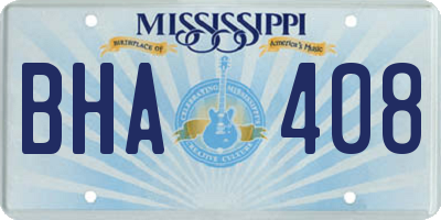 MS license plate BHA408