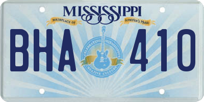MS license plate BHA410