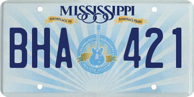 MS license plate BHA421