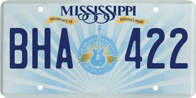 MS license plate BHA422