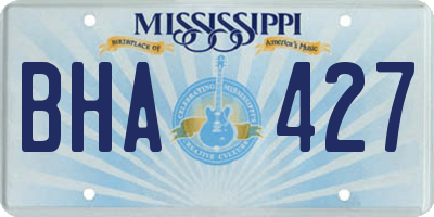MS license plate BHA427
