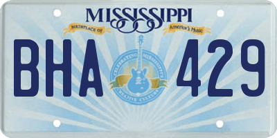 MS license plate BHA429