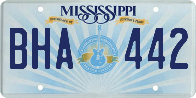 MS license plate BHA442
